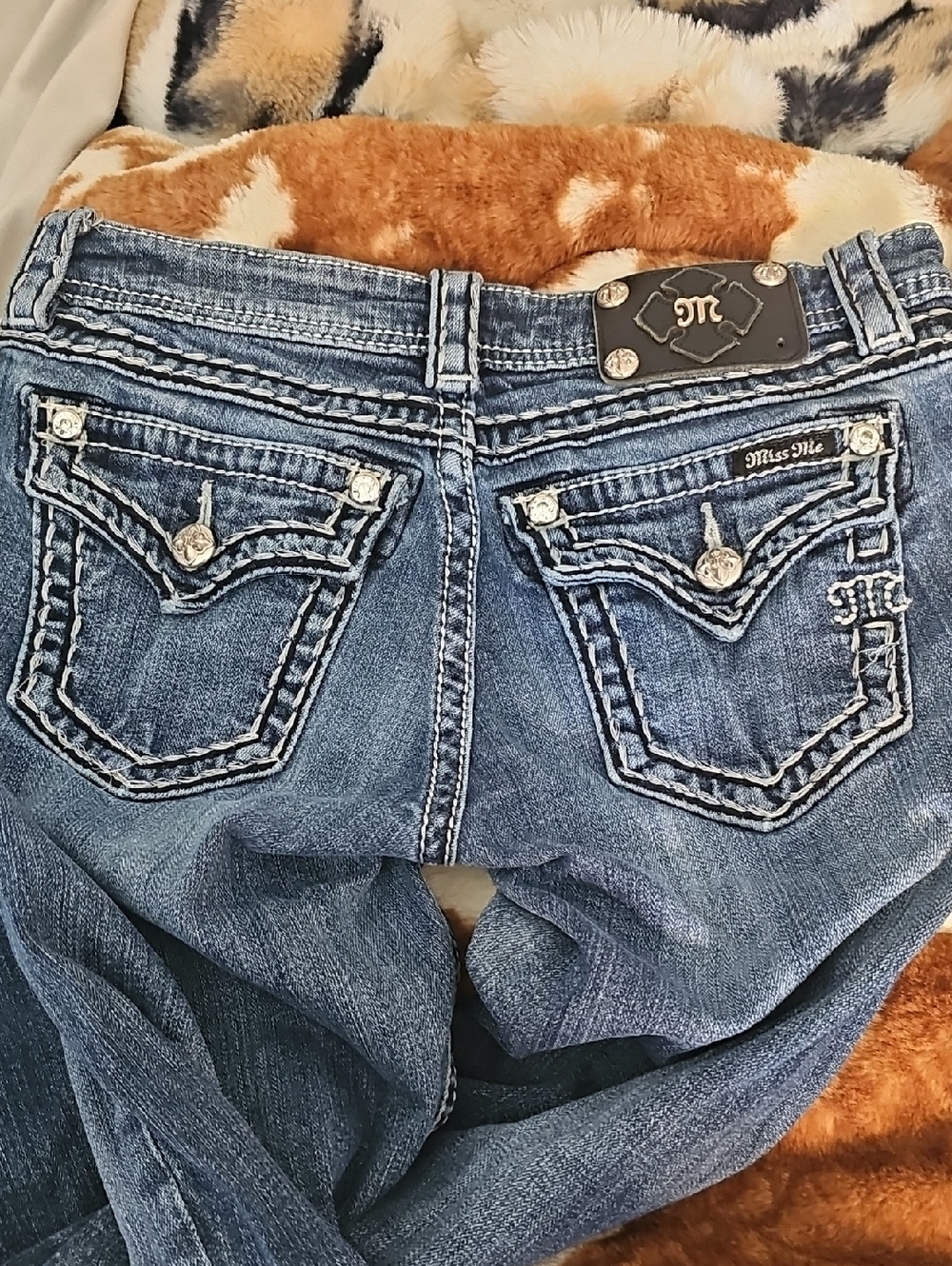 Miss Me Women’s Blue Washed Denim Jeans Size 27 - Picture 8 of 10